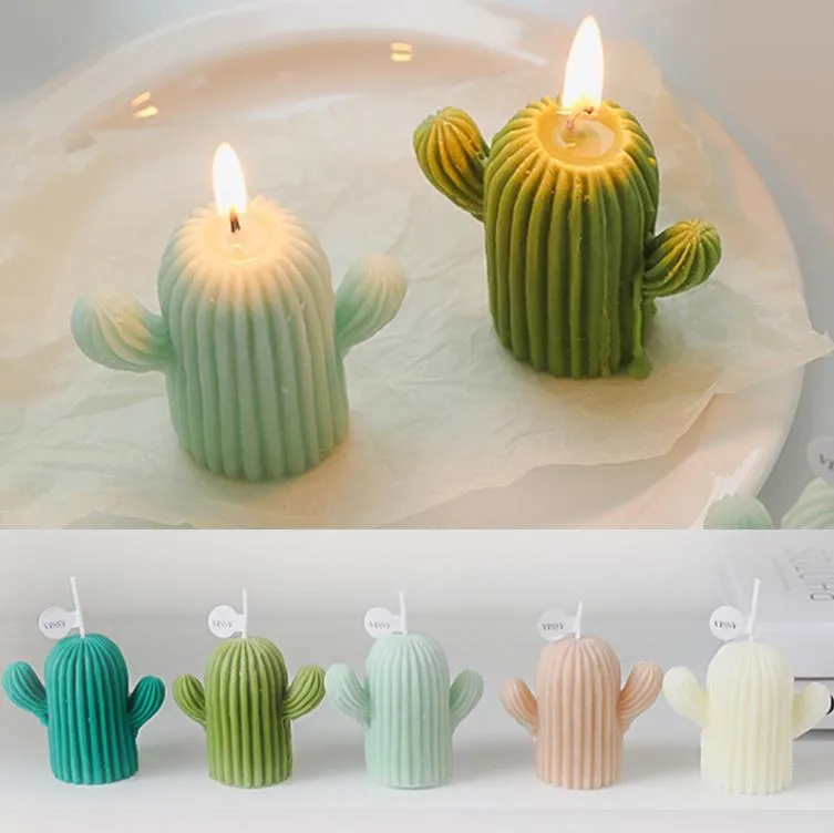 Creatieve cactus kaarsen handgemaakte sojabonenwas voor woningdecoratie po props diy kaarsen verjaardagscadeau souvenir SN4517