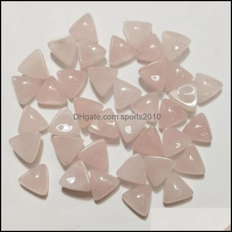 10mm natural stone triangle cabochon beads rose quartz turquoise stones for reiki healing crystal ornaments jewelry making sports2010
