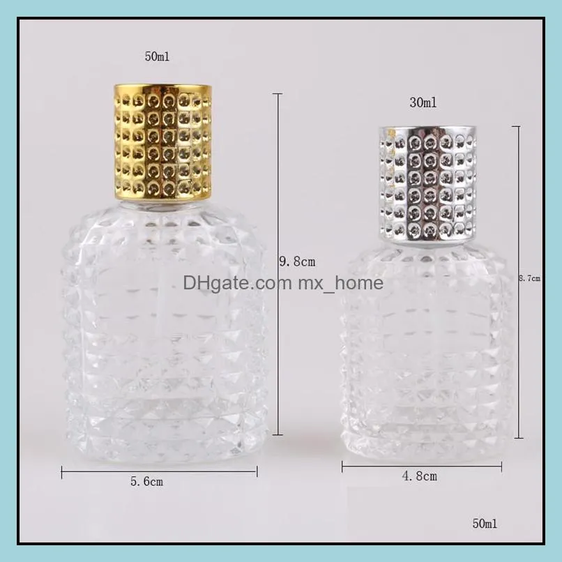 new Glass Bottle with Spray Empty with Atomizer Refillable Bottles 30ml 50ml pineapple bottle Portable Glass Perfume Bottle Spray