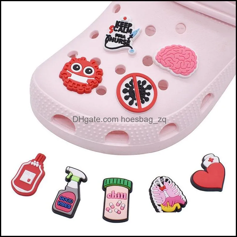 Shoe Parts Accessories Shoes Medical Protection Decorations Charm Jibitz Fro Croc Charms Clog Buttons Buckle Party Favors Gift Drop Delive