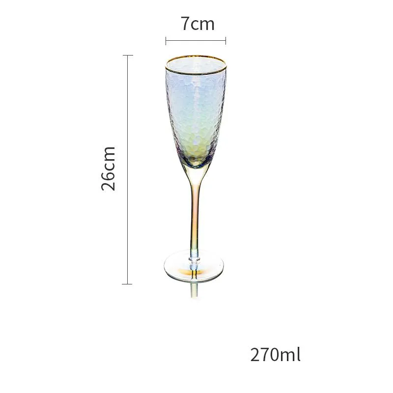 Tipperary Crystal Mugs Colorful Ion Gold Edge Crystal Goblet Martini Wine Glass Romantic