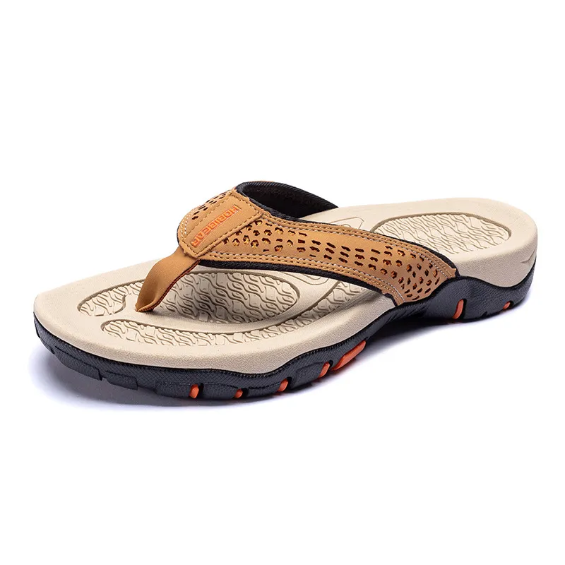 Pantofole estive Sandali Scarpe da spiaggia maschili In pelle per il tempo libero Infradito Uomo Spiaggia Uomo Moda Casual