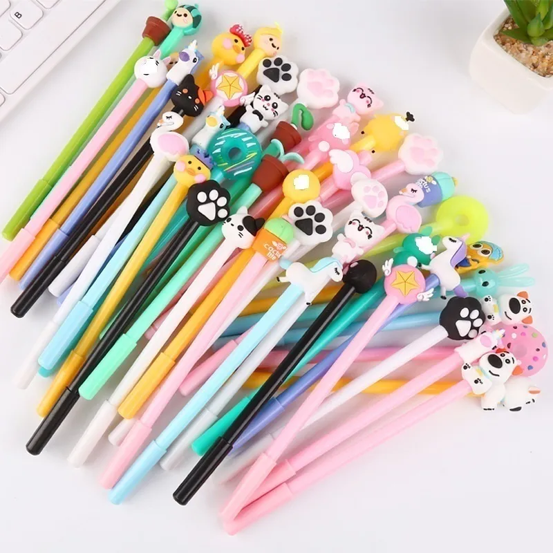 50 PCs Creative Cartoon Writing Tool Cute Neutral Pen Office Stationery Student Signature Wholesale Y200709