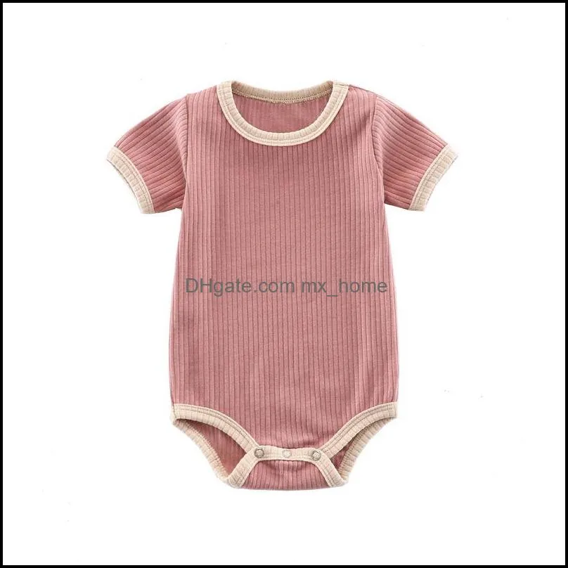 kids rompers girls boys solid color romper infant toddler pit stripe jumpsuits summer fashion baby clothes z6273