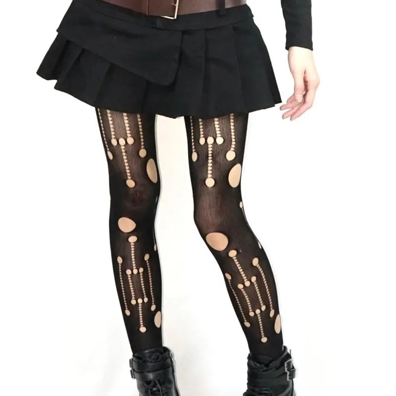 Chaussettes pour femmes Shengrenmei Bas de corps en résille Anime Collants sexy pour femmes Collants en nylon en maille Lingerie Gothique Cuisse haute Bonneterie noire