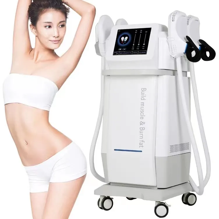 Electromagnetic ems body shaping 4 pluggable handles muscle building machine