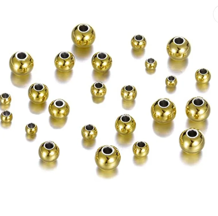 200st Kleine 3mm Gat 1.5mm Dunne Glanzende Componenten Roestvrij Staal Gladde Losse Kralen Sieraden Markering Goud Zilver Bevindingen DIY Armband voor Vrouwen