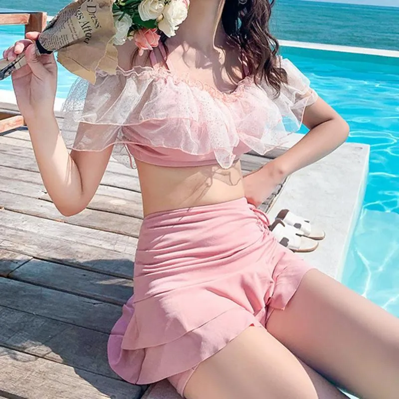 Sexy Meat Revealing Swimsuit With Skirt With Thin Breasts And Split Skirt  From Paomiao, $14.47