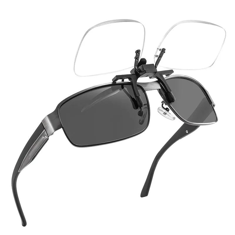 Sunglasses Clip On Flip Up Down Reading Glasses Presbyopic Lenses With Box Women Rimless Magnifier Sunglasse Male