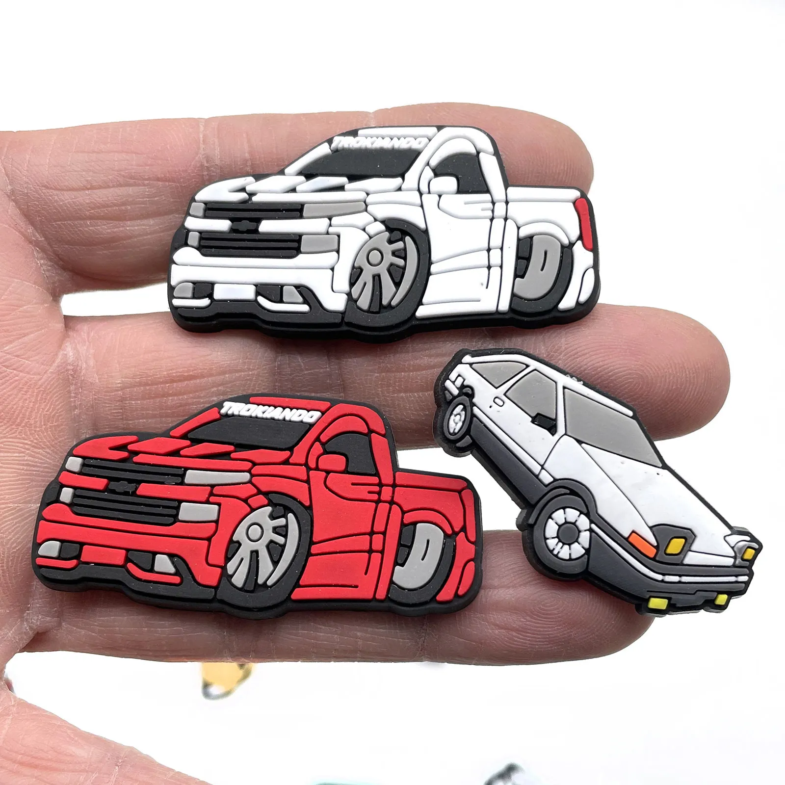 9 tipos de JDM Cute cartoon car shoes charms Designer Shoe Decoration jibz para croc para Kid's Party