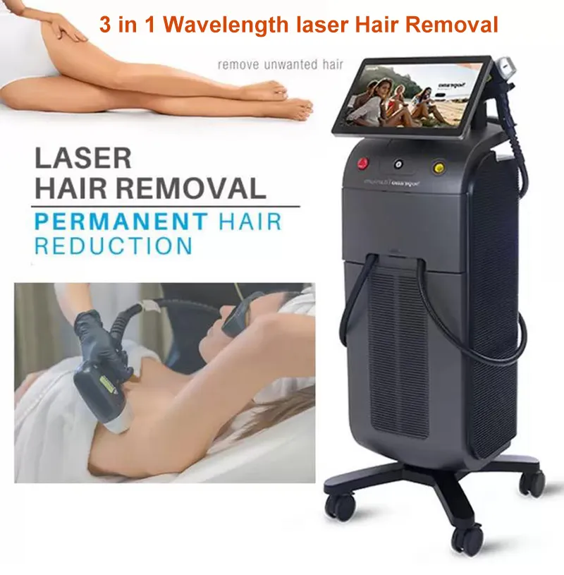 Germany bar diode laser hair removal system machine 755 808nm 1064 high power low noise longer lifetime intelligent operation stable performance CE approved