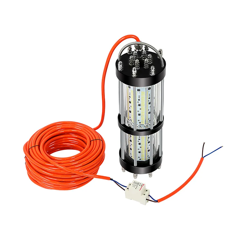 800W 12VDC mais profundo 100m LED líquido líquido de pesca isca lâmpadas de iscas subaquáticas com cabo de 30m