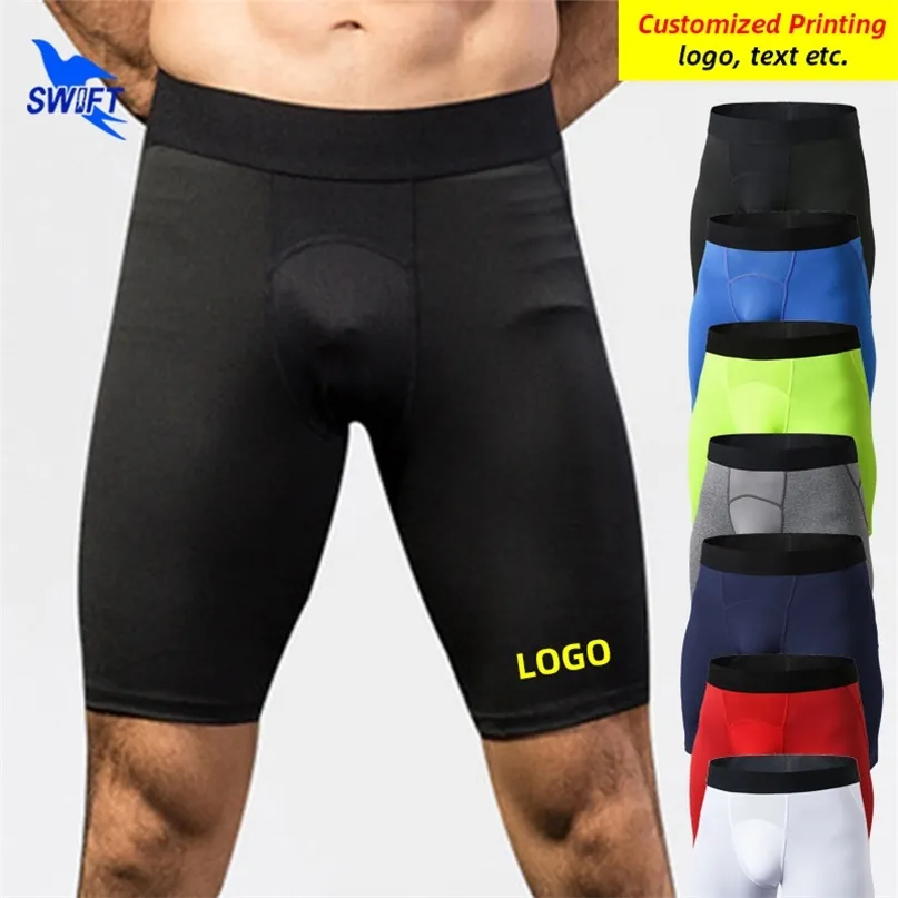 Summer Breathable Mesh Patchwork Running Tights Men Compression Gym Fitness Shorts Quick Dry Elastic Short Pants Customized 220704