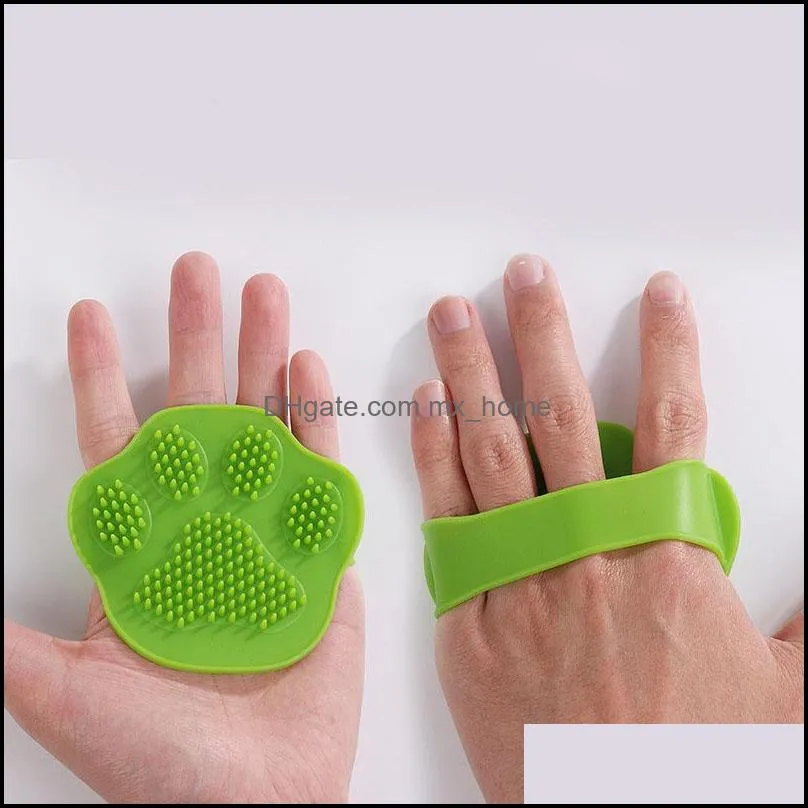 pets silicone washing glove dog cat bath brush comb rubber glove hair grooming massaging cleaning gloves-cleaning supplies
