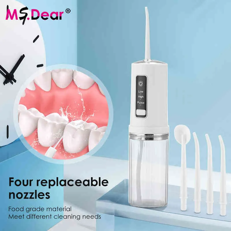 Irrigatore dentale orale elettrico 3 modalità Water Flosser proof Jet 230ML Tank Teeth Whitening Cleaner 220513