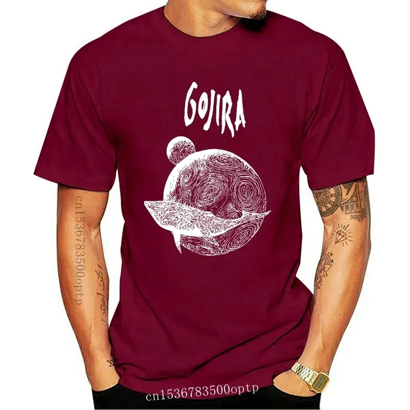 Gojira Flying Whale Tshirt 큰 짧은 소매면 패션 티셔츠 면화 Oneck Broadcloth 캐주얼 220527