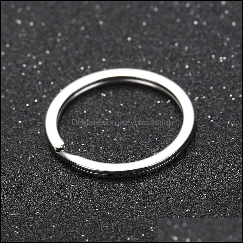 Silver Tone Split Key Rings 1.5x25mm Metal Hook Ring for DIY Keychain Making Handmade Keyrings Chain Holder Jewelry Connectors