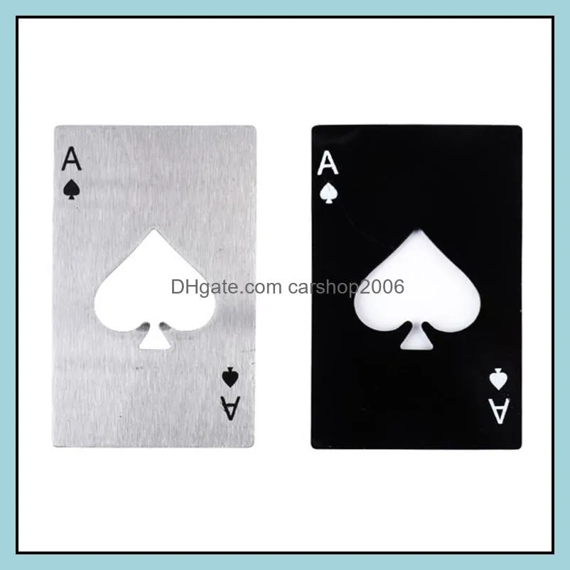 Openers keukengereedschap keuken eetbar huizen tuin poker credict card fles opener spade a speel roestvrij staal sier zwarte kleur dr