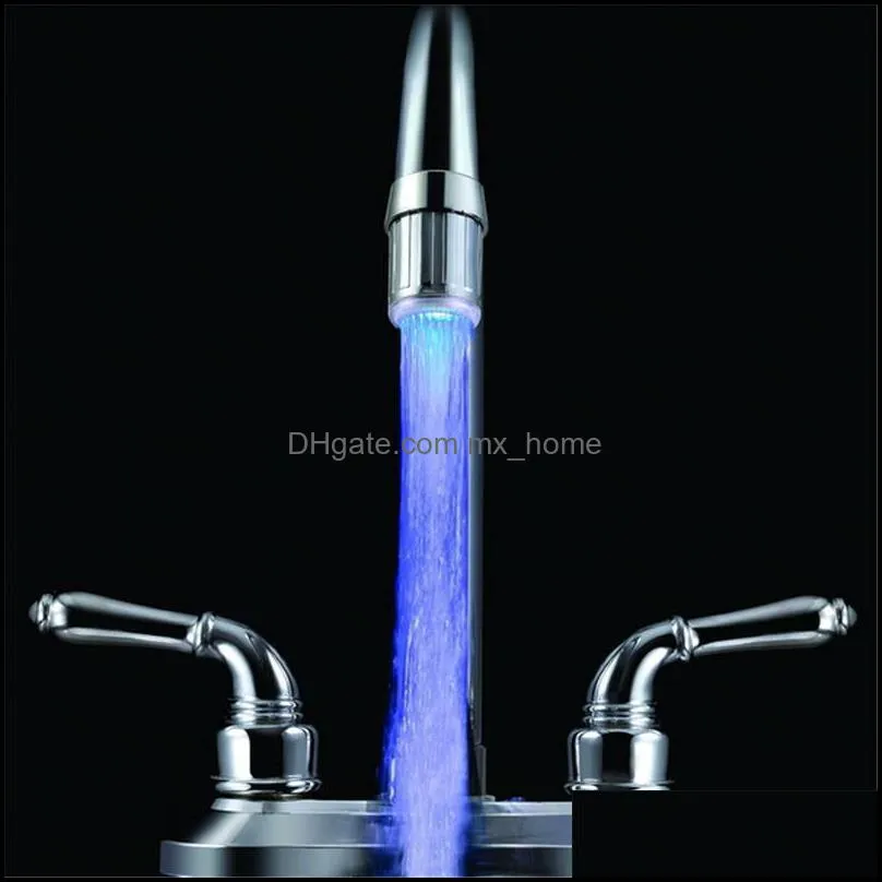 LED Faucet Lights Temperature Control Faucet Sensor Sink Tap Glow Lights Waterfull Shower Lamp RGB 3-Color Water Glow Tap Light