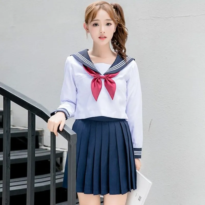 Clothing Sets Navy Plus Size School Uniform Japanese Schoolgirl Uniforms Novelty Women Cosplay Costume Student JK UniformsClothing