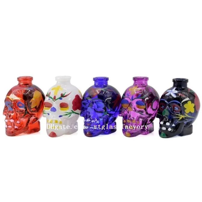 Tuyaux de bouteille de crâne multicolores Hot Smpkiing Pipes avec accessoires de cigarette de tuyau de narguilé