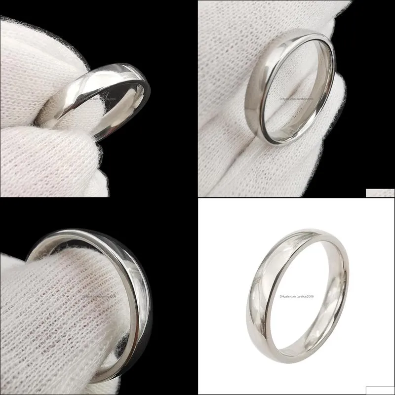 women men 4mm stainless steel ring minimalist ring jewelry party simple fashion gift size 6 to 12