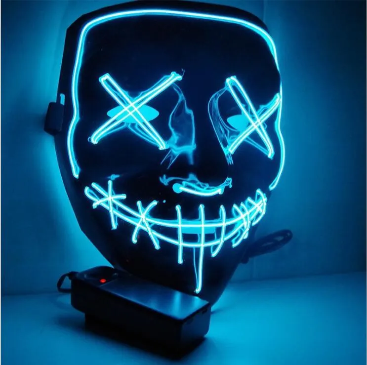 Halloween Mask LED Light Up Funny Masks The Purge Election Year Great Festival Cosplay Costume Supplies Party Mask