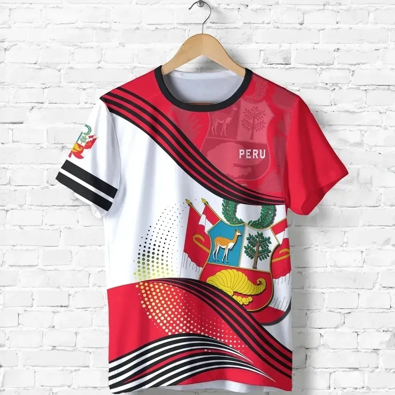 Plstar Cosmos 3dprint Peru Brasil Country T Shirt Shirts Summer Suteve Unikalny, zabawny harajuku streetwear Style 1 220623