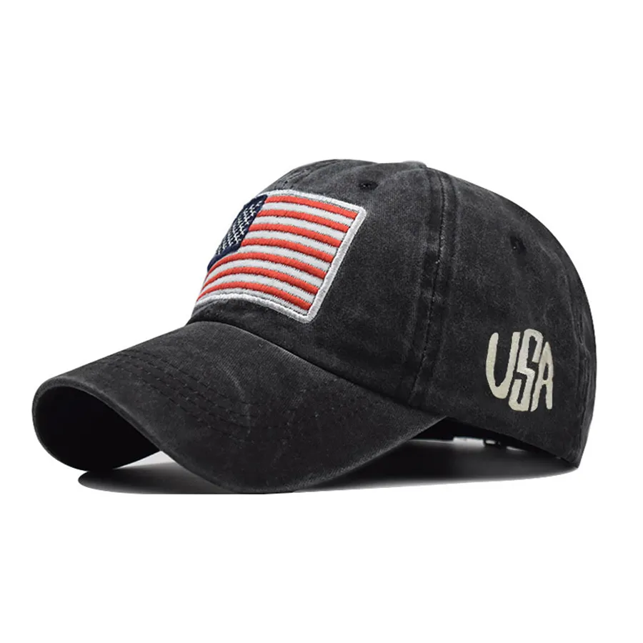 Explosion Model Hat Washed Old American Flag Berretto da baseball Cappelli classici in cotone America