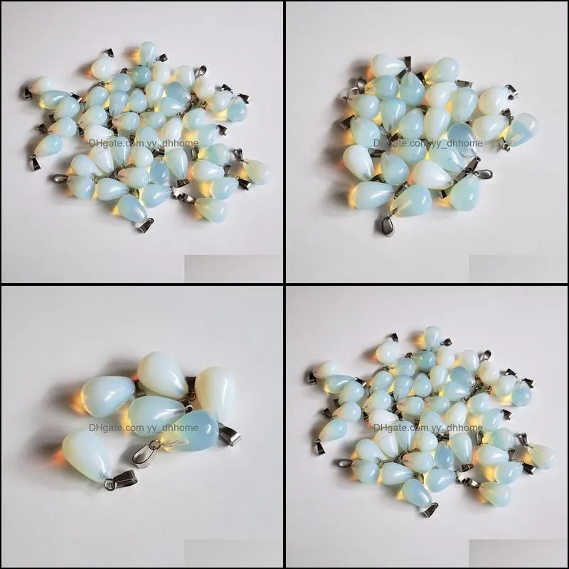 wholesale 50pcs/lot natural opal stones water drop charms pendants & necklaces for jewelry accessories making