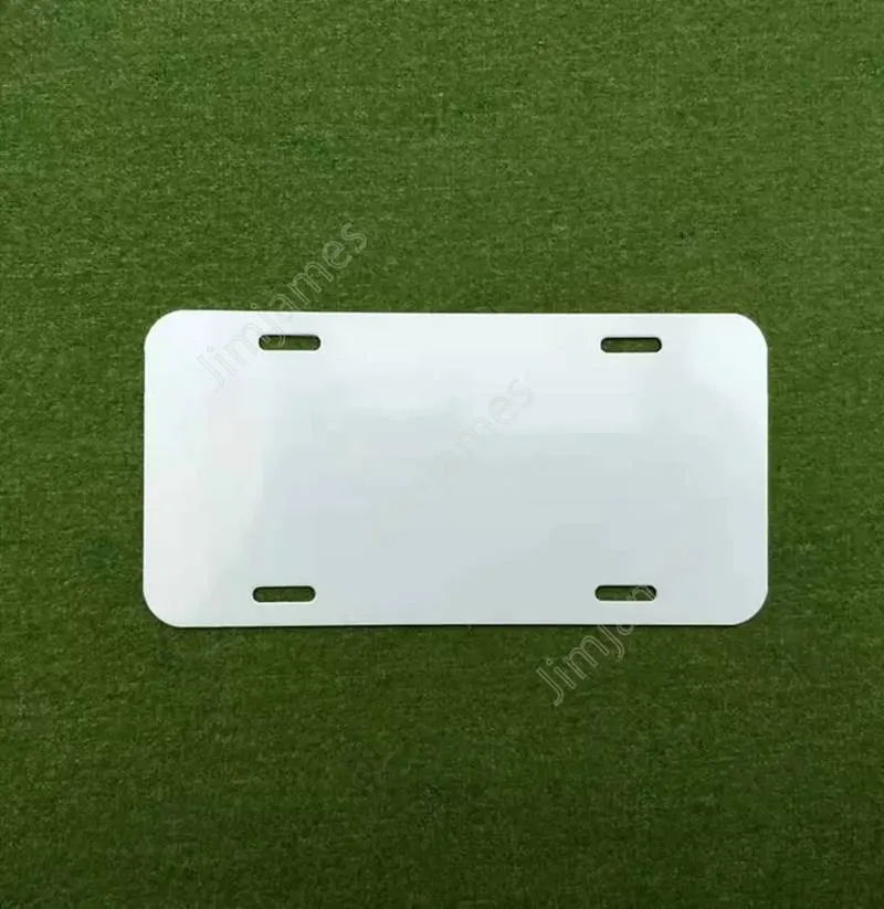 Sublimazione FAI DA TE Bianco Bianco In Alluminio Licenza targhe pubblicitarie logo personalizzato 15x30 cm Spessore 0.65 MM 4 fori 300 pz DAJ482