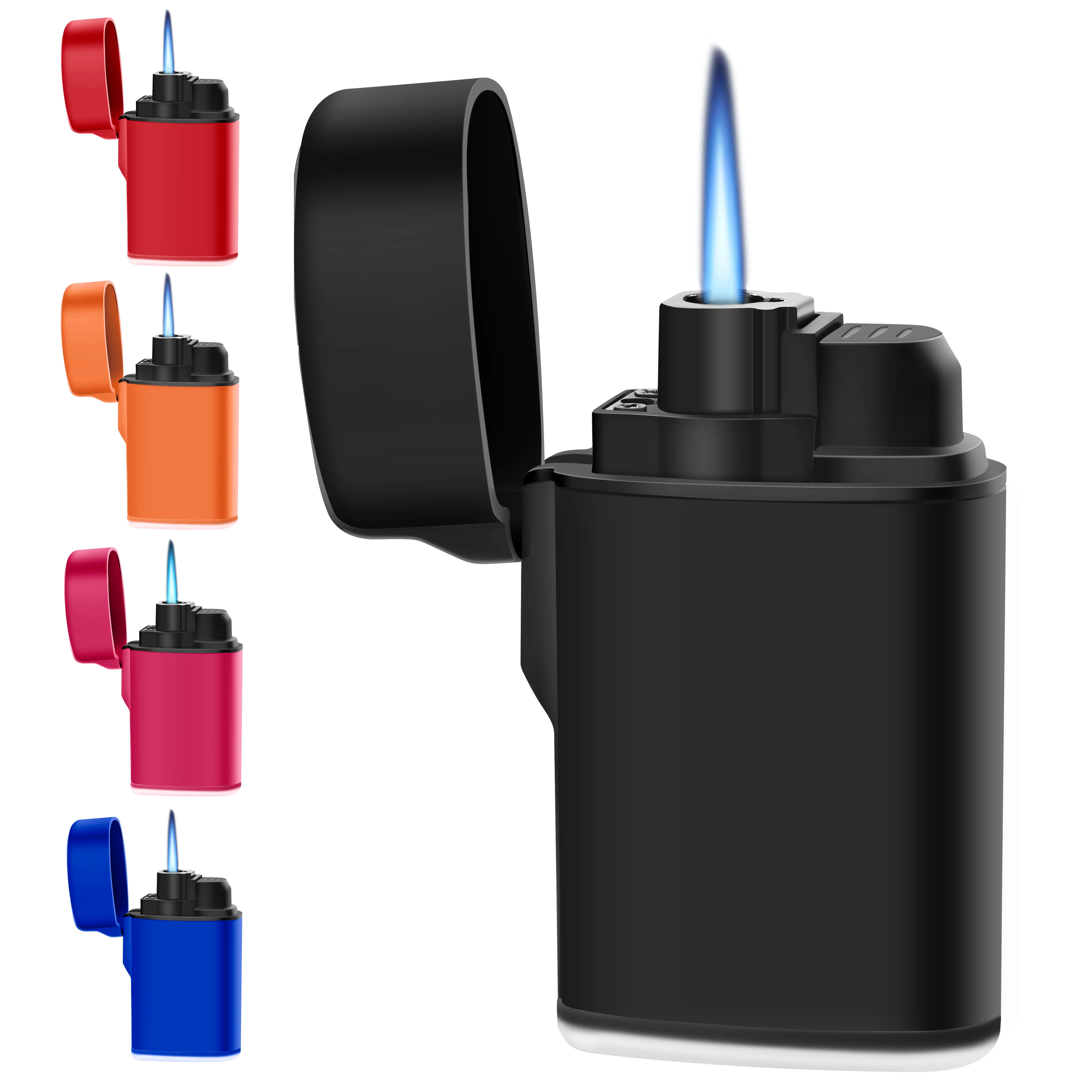 TORCHE COUPE-VENT TORCHE DE POCHE BRIQUET À GAZ RECHARGEABLE