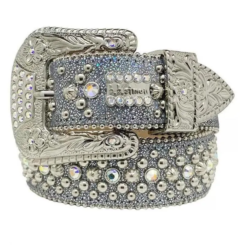 Klassiker modebälten för kvinnodesigner Mens BB Simon Rhinestone Belt med bling strass som gåva