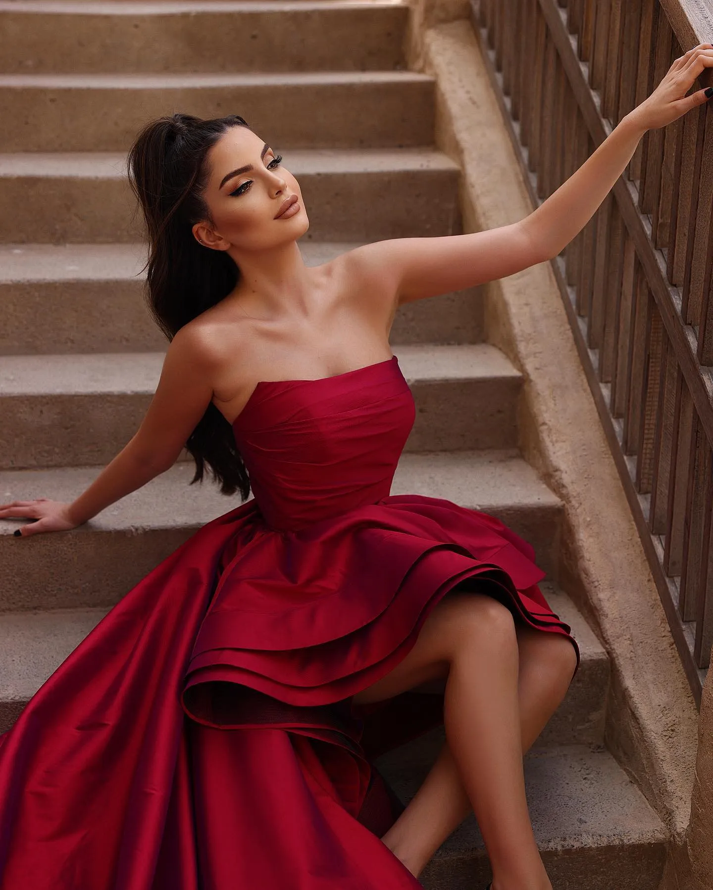 2023 Bridal Gowns Dark Red Red Gown For Wedding With 3D Rose Flowers  Cathedral Train Arabic Middle East Church Off Shoulder Backless From  Donnaweddingdress12, $182 | DHgate.Com