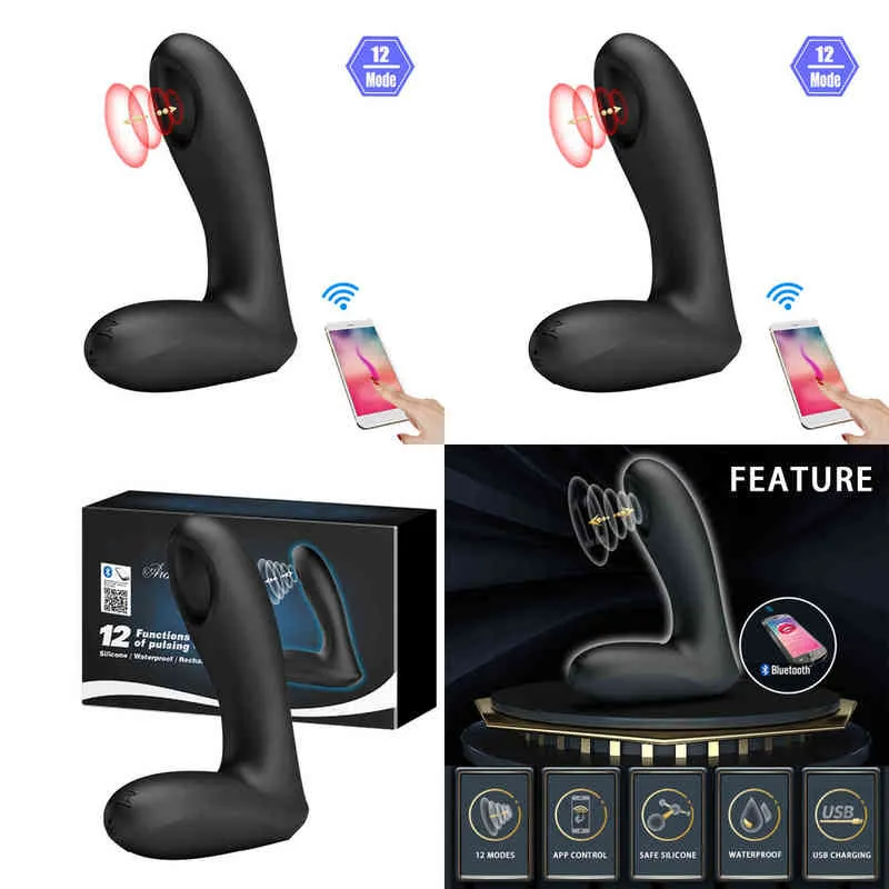 Nxy Sex Vibrators Новое приложение беспроводное пульт дистанционного управления анальная заглушка мужская простата Massager G-Spot Big Butt Vibrator Gay SM игрушки для мужчин 1125