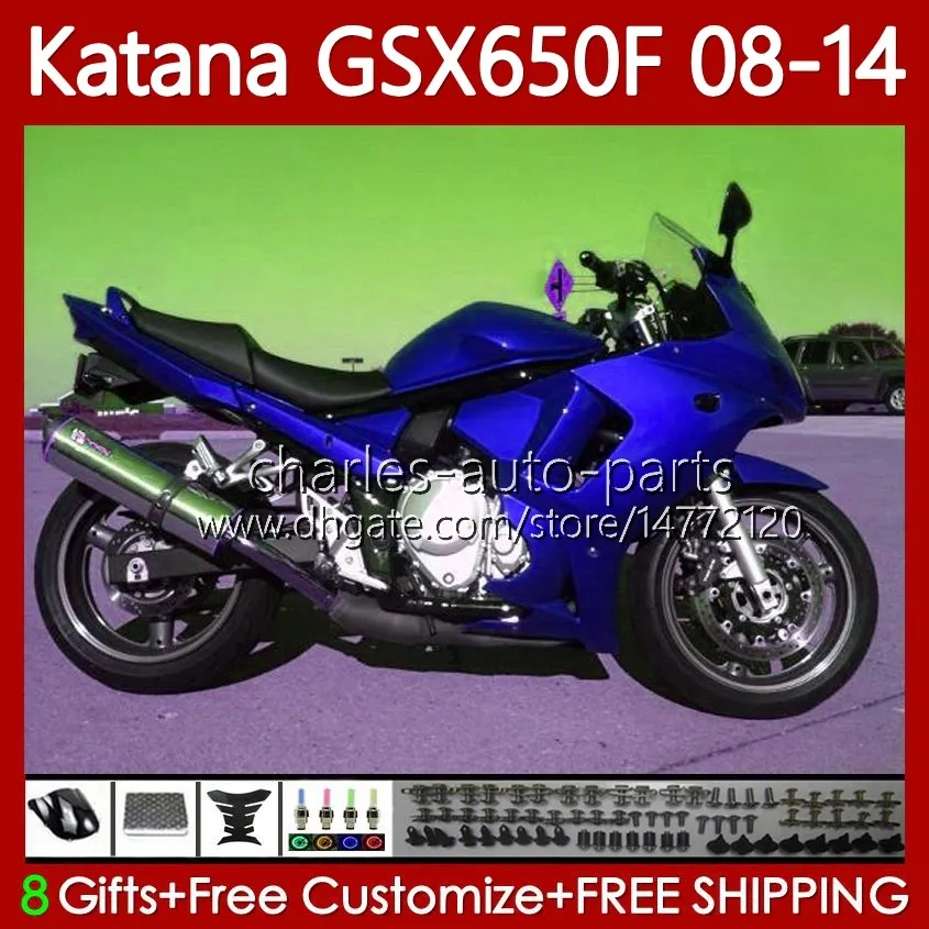 Carrosserie voor Suzuki Katana GSXF 650 GSX-650F GSX650F GSXF650 2009 2009 2010 2011 12 13 14 120 NO.115 GSX 650F GSXF-650 08 09 10 11 2012 2013 2014 ALLE BLAUWE OEM-VALERINGEN