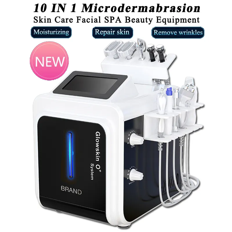 Nyaste hydra dermabrasion Microdermabrasion 10 in 1 Beauty Machine Hydro Pigmentering Acne Treating Face Cleansing Spa Equipment