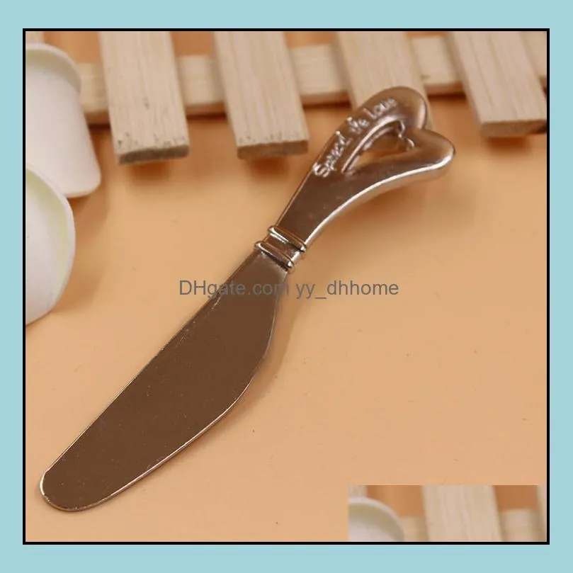 spread the love heart-shaped handle spreaders spreader butter knives knife wedding gift favors sn397