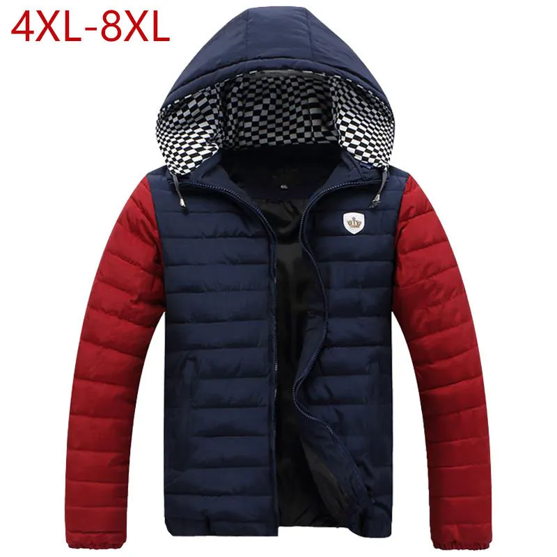 Große Größe 4XL8XL Herren Winterjacke Hut Abnehmbarer einfacher Saum Praktische Parkas Ultraleichte hochwertige Mäntel Dicke Kleidung 201119