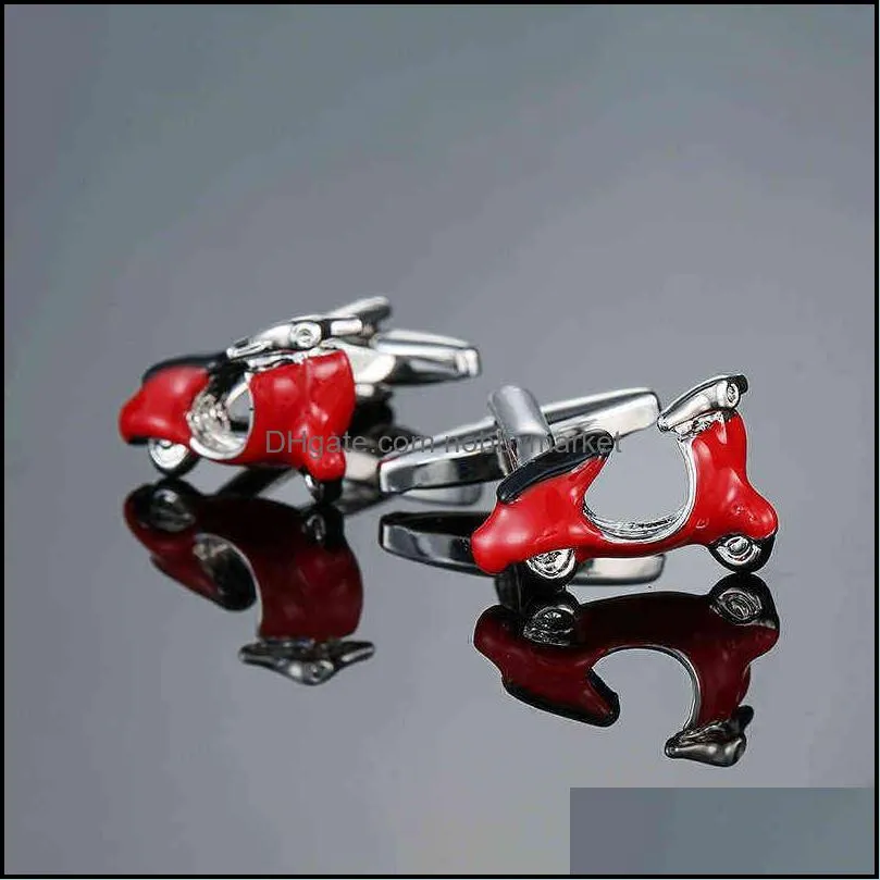 3D Motorcycle Cufflinks for Mens Shirt Brand Cuff bottons Wedding Cufflinks High Quality Business Jewelry G1126