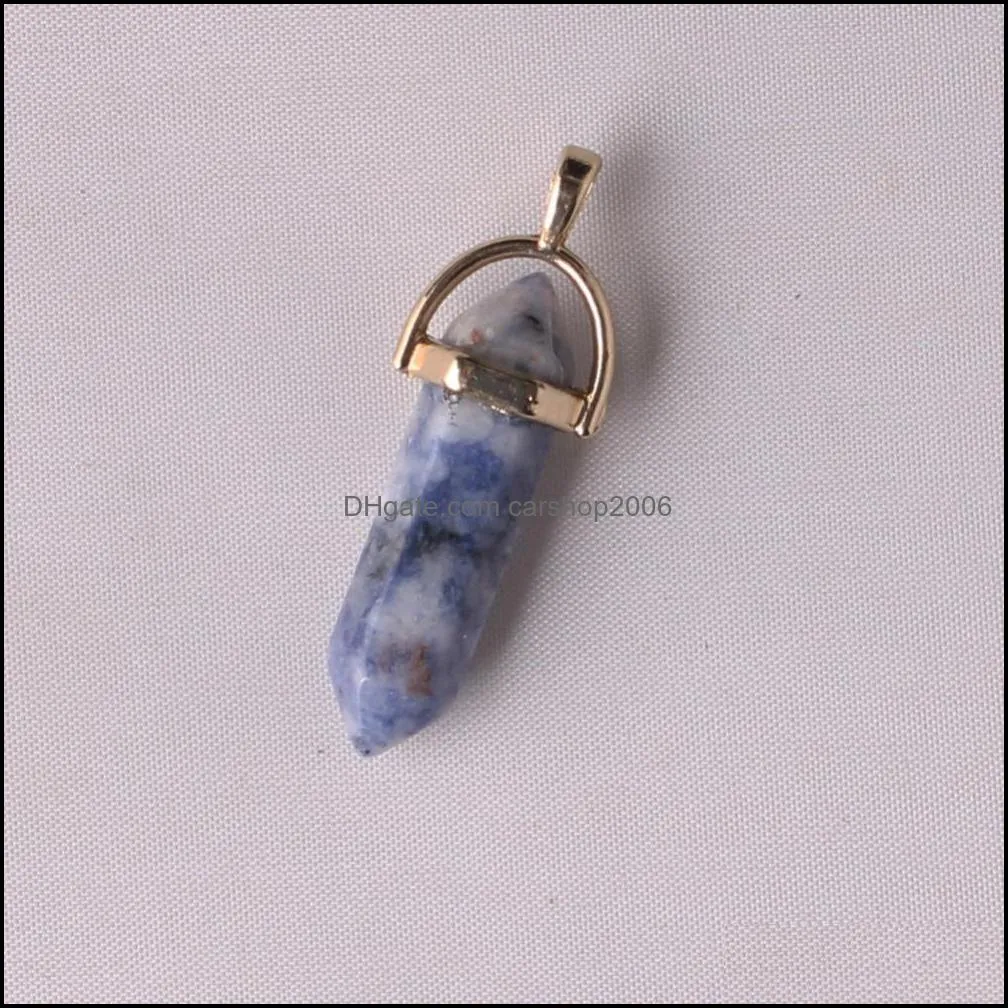 wholesale assorted rose quartz pendant natural stone pendulum charms hexagonal pointed healing reiki chakr carshop2006