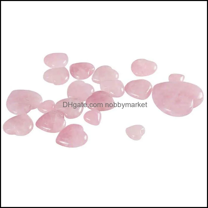 Pink Crystal peach heart-shaped pendant crystal ornament semi energy stone