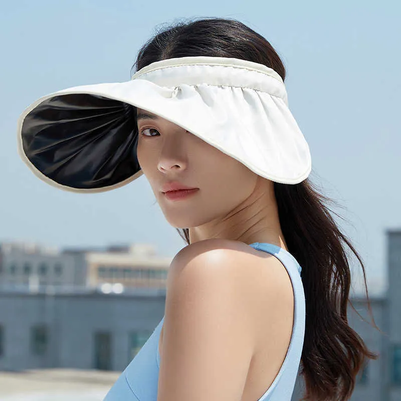 Woman Caps Sunscreen Hat Female Summer Anti Ultraviolet Black Glue