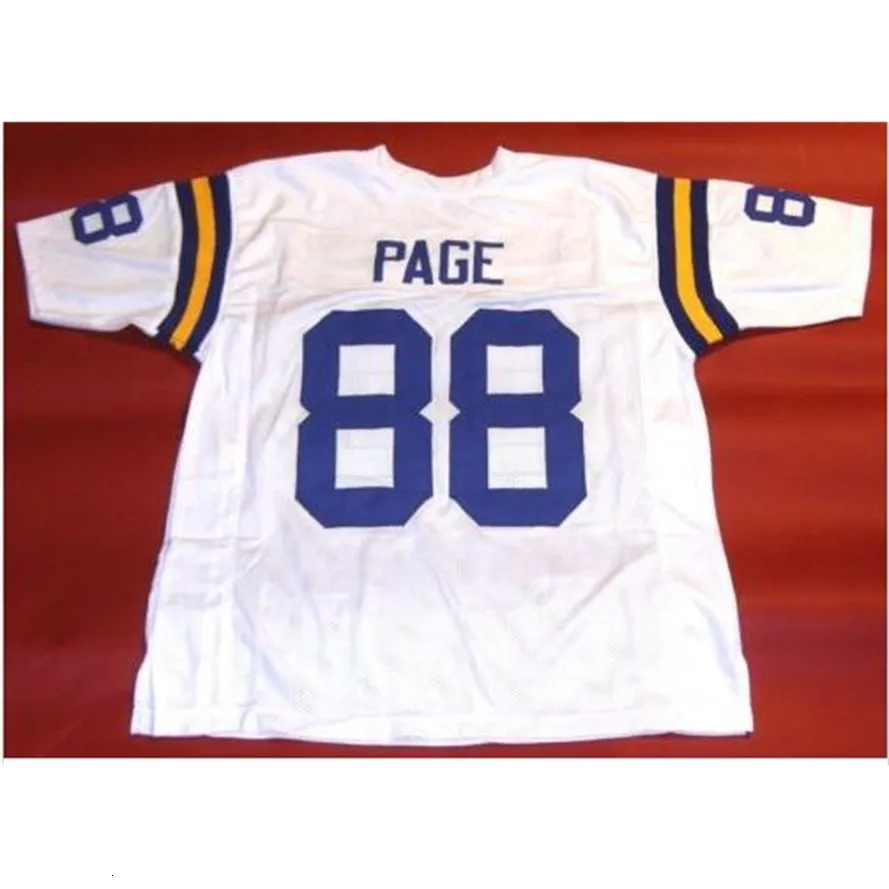Mit Custom Men Youth women Vintage CUSTOM #88 ALAN PAGE WHITE Football Jersey size s-4XL or custom any name or number jersey