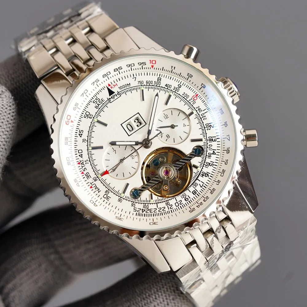 Bretiling Bret Breitl Luxe Breitling Watches Mens de Watch Automatic Montre الميكانيكية 43 ملم ساعة معصم العمل