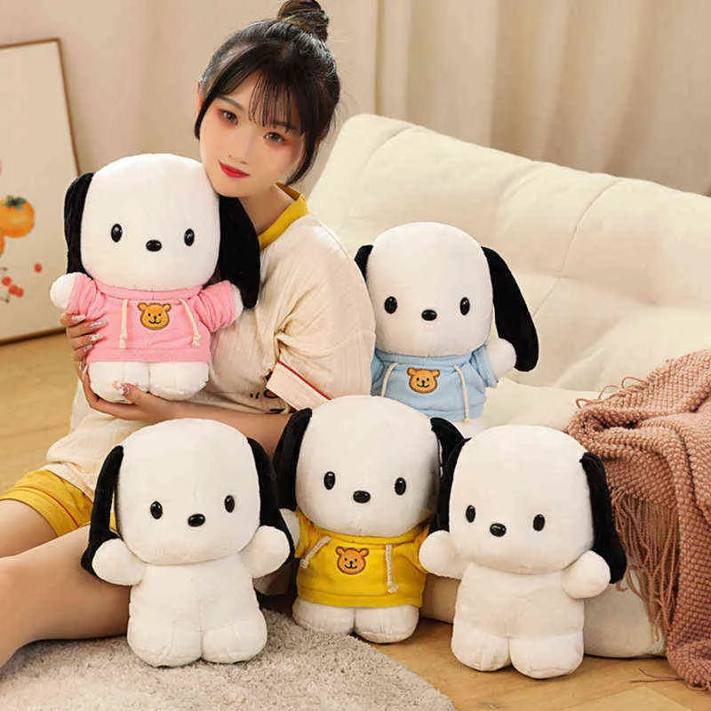 Cm Cartoon Dog Plush Toys Filled Wear Hoodie Doll Soft Animal Pillow Cute Birthday Gift For Kids Girls J220704