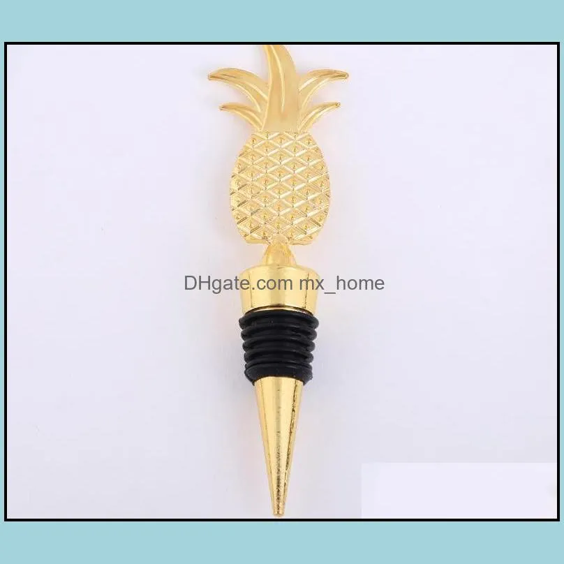 pineapple wine stopper in gift boxes champagne wine bottle stopper vacuum sealed bridal wedding party gift sn3025