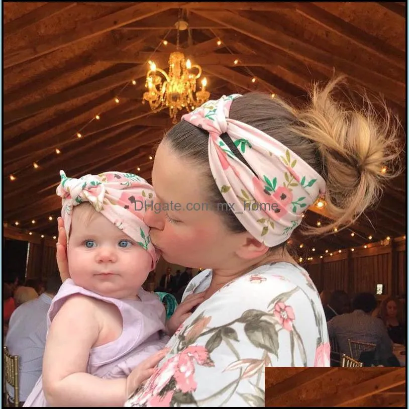 Accessori per capelli Floral Bows Mommy and Daugh Daught Outfit Cappelli per bambini Cappelli per bambini Hatsandheadband 2pcs/set Mother Drop Dropliv Dhtto