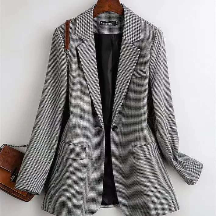 A693 Damenanzüge, Blazer, Tide-Marke, hochwertige Retro-Modedesigner, reine Farbserie, Anzugjacke, ein Körnchen Schnalle, schlanke Damenbekleidung in Übergröße