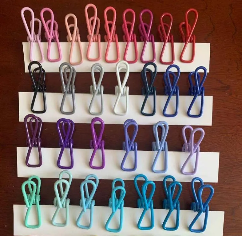 Utility Metal Clips 10 Different Random Colors Clip Home Decor PVC Coated High Elasticity Good Persistence for Clothes Pins Food Bag Clothing Pin